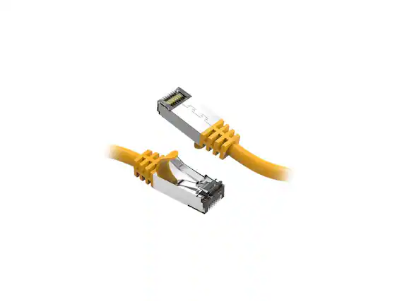 Front. Nippon Labs - Nippon Labs Cat8 RJ45 2ft Ethernet Cable, Shielded 40Gbps 2000MHz, Weatherproof S/FTP for Gaming/Router/PC (Yellow).