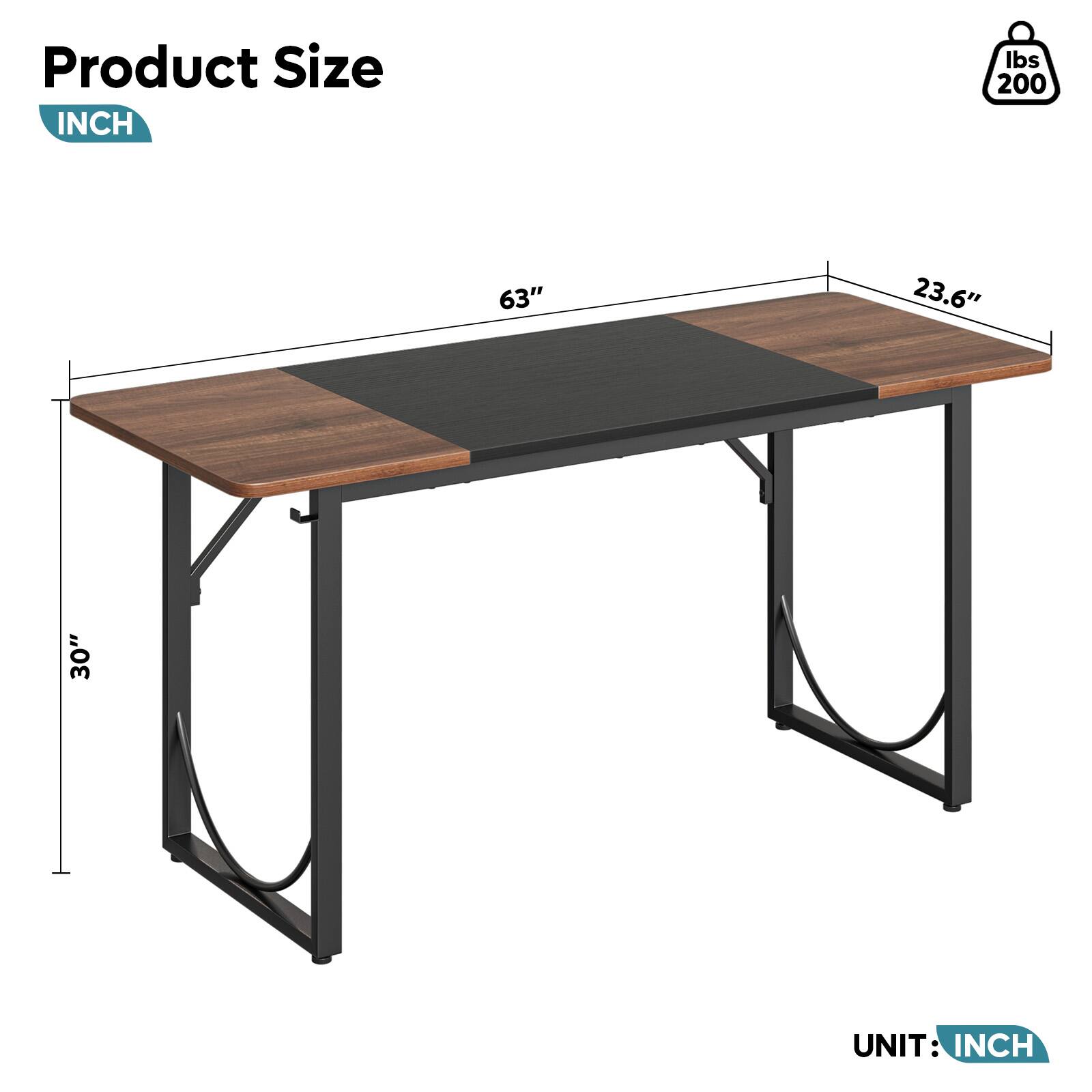 Product Size lbs 200 63" 23.6" 30" UNIT: INCH
