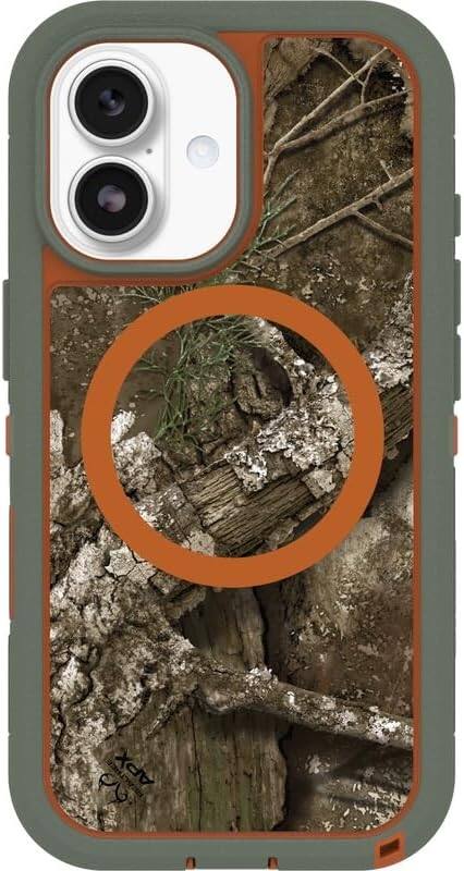 Back. OtterBox - OtterBox iPhone 17 (Only) - Defender Series XT Case, Includes Holster Clip Kickstand, Snaps on MagSafe, Rugged & Durable - Realtree APX (Camo).