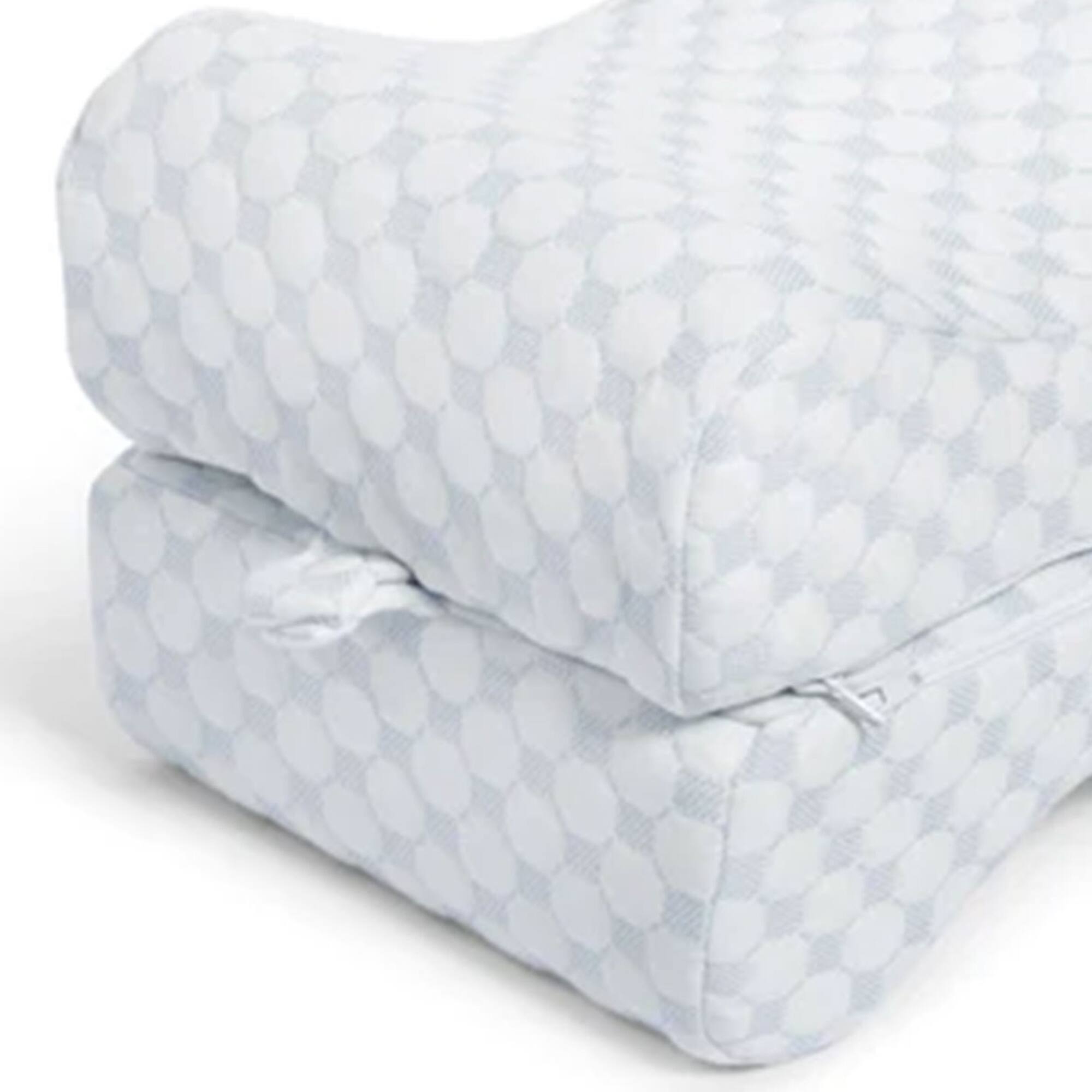 Alt View 5. Sleepgram - Sleepgram High Density Foam Contour Knee Pillow with Outer Cooling Cover, Gray - White.