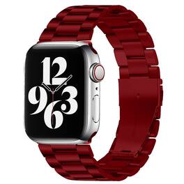 StrapsCo - Flat-Link Everyday Bracelet Stainless Steel Watch Band Strap For Apple Watch - 40mm/41mm/42mm - Red