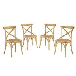 Modway - Gear Dining Side Chair Set of 4 - Brown