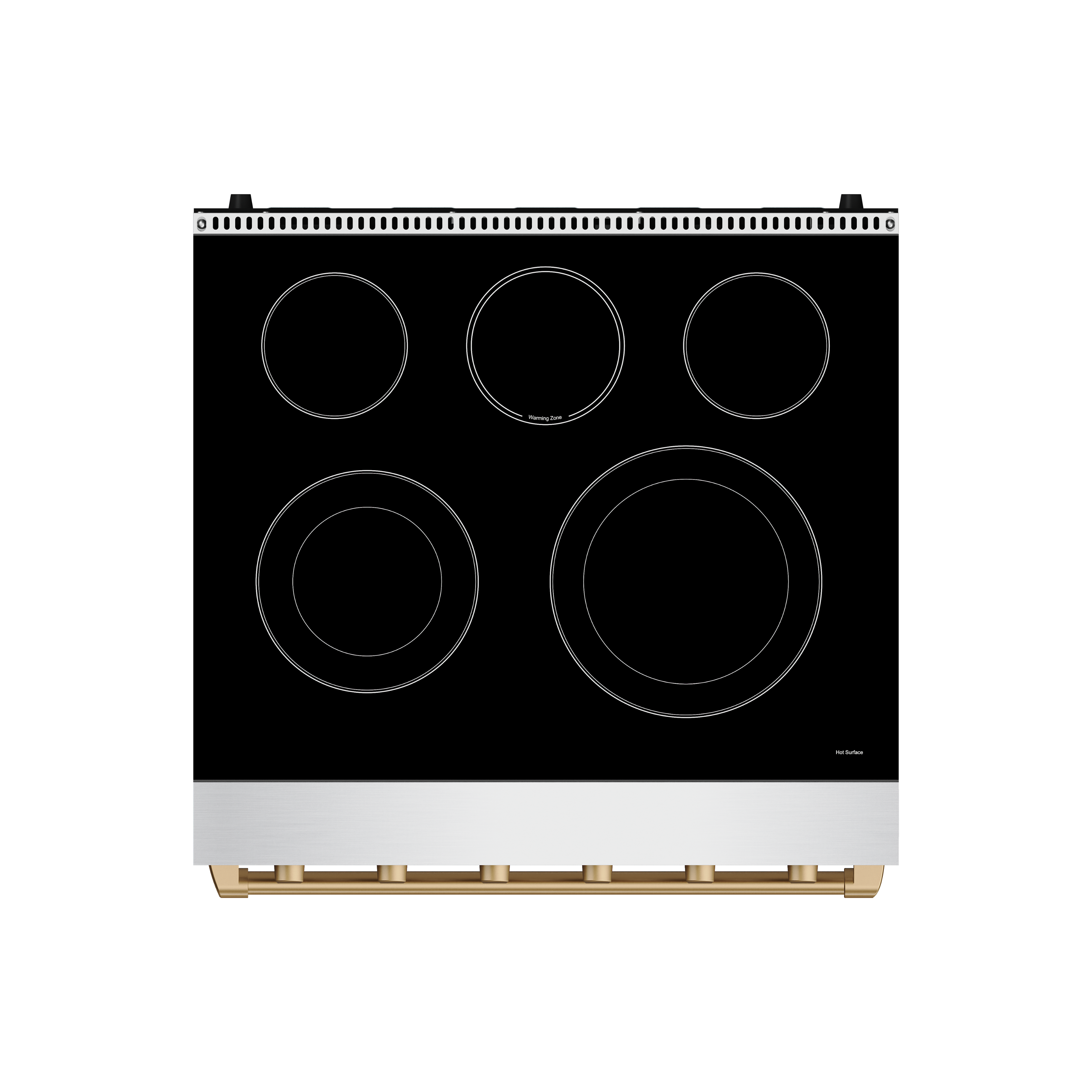 Back. Thor Kitchen - Gordon Ramsay Series by Thor Kitchen 4.55 Cu. Ft Freestanding Electric Range with Bronze Hardware - Stainless steel.