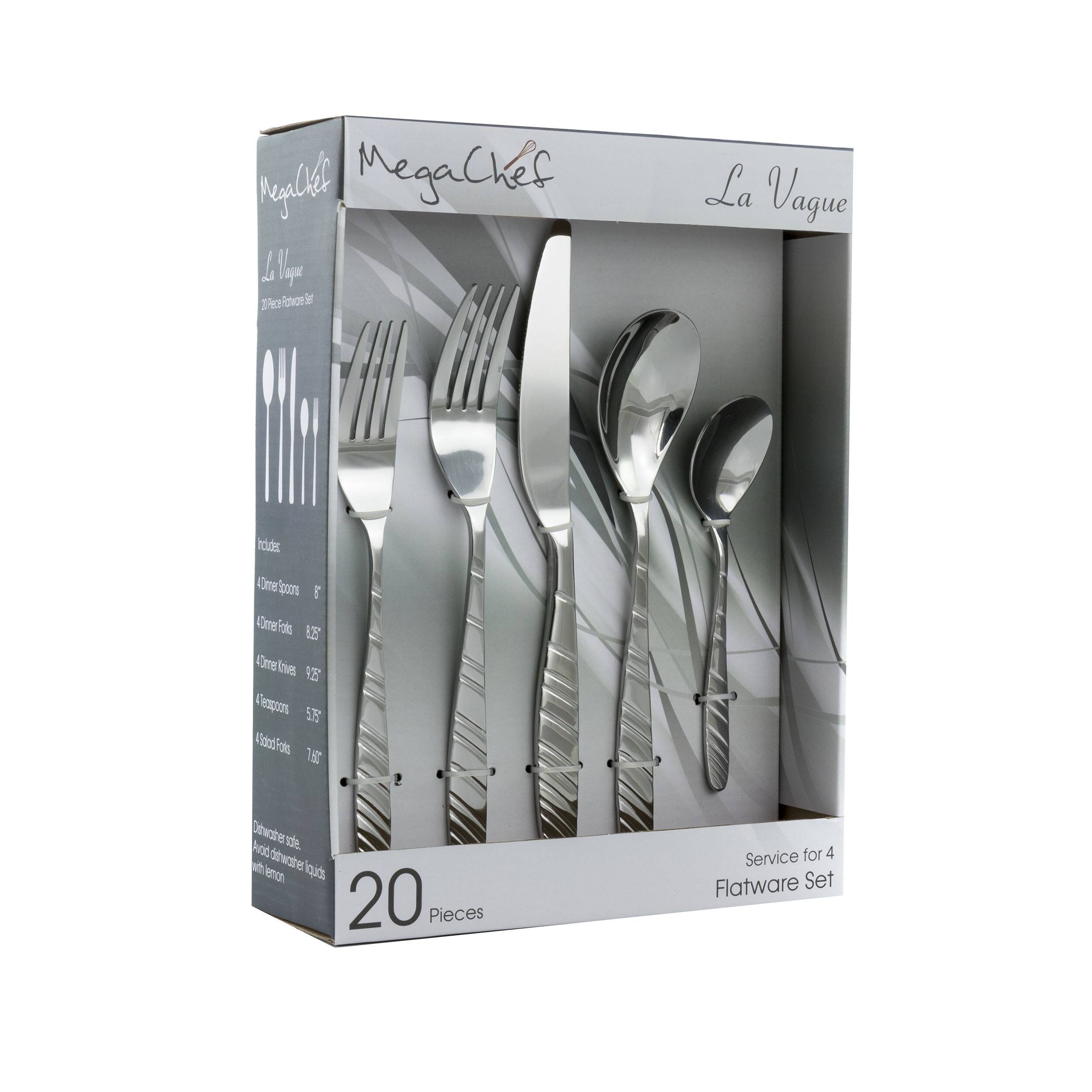 MegaChef La Vague 20 Pieces Service for 4 Flatware Set