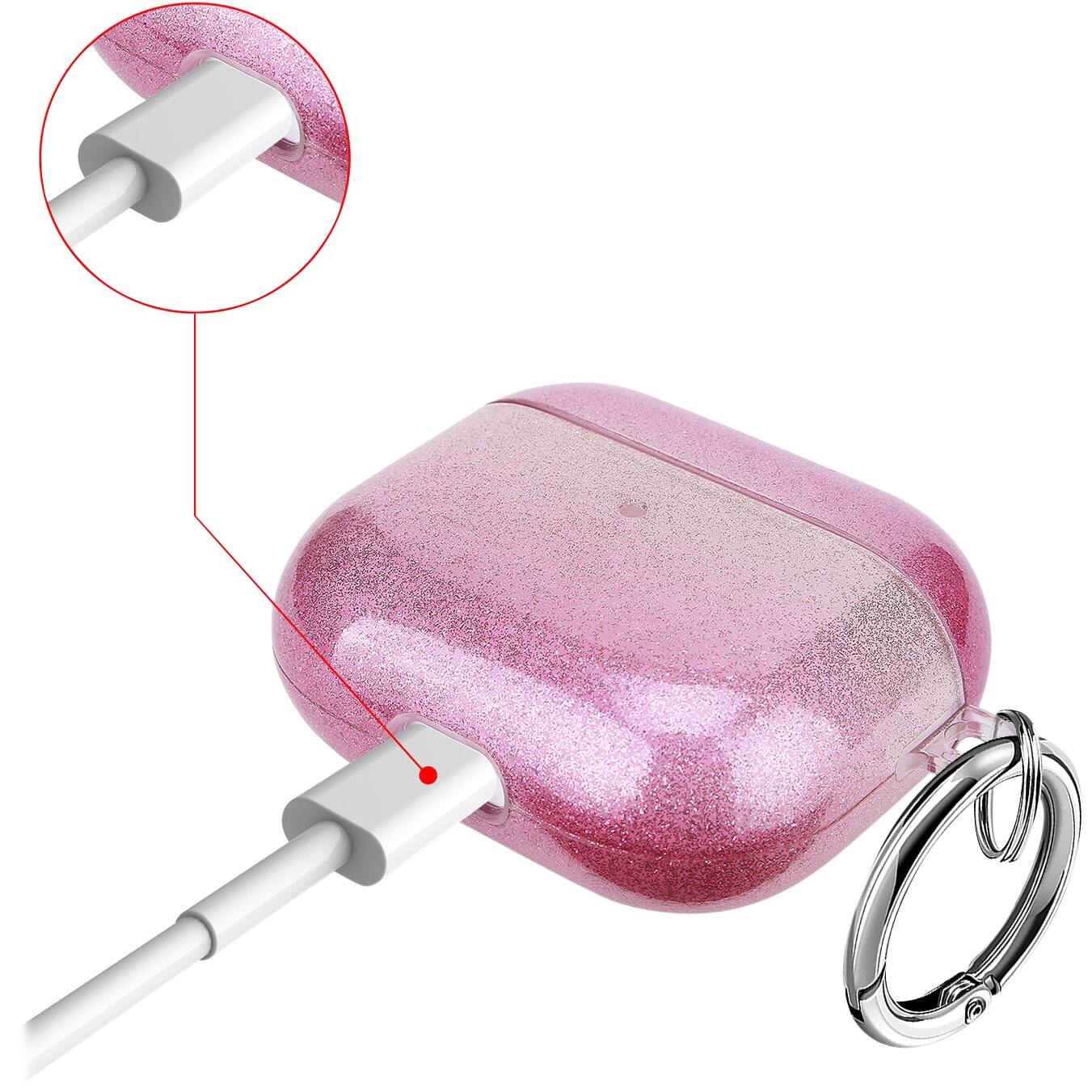 Alt View 15. SaharaCase - Inspire Series Sparkle Case for Apple AirPods (3rd Generation) - Pink.