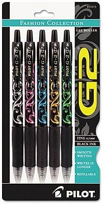 51373  
FASHION COLLECTION  
GEL ROLLER  

PILOT G-2 0.7  
FINE 0.7MM BLACK INK  
SMOOTH WRITING  
WRITES 2X LONGER  
REFILLABLE  

PILOT