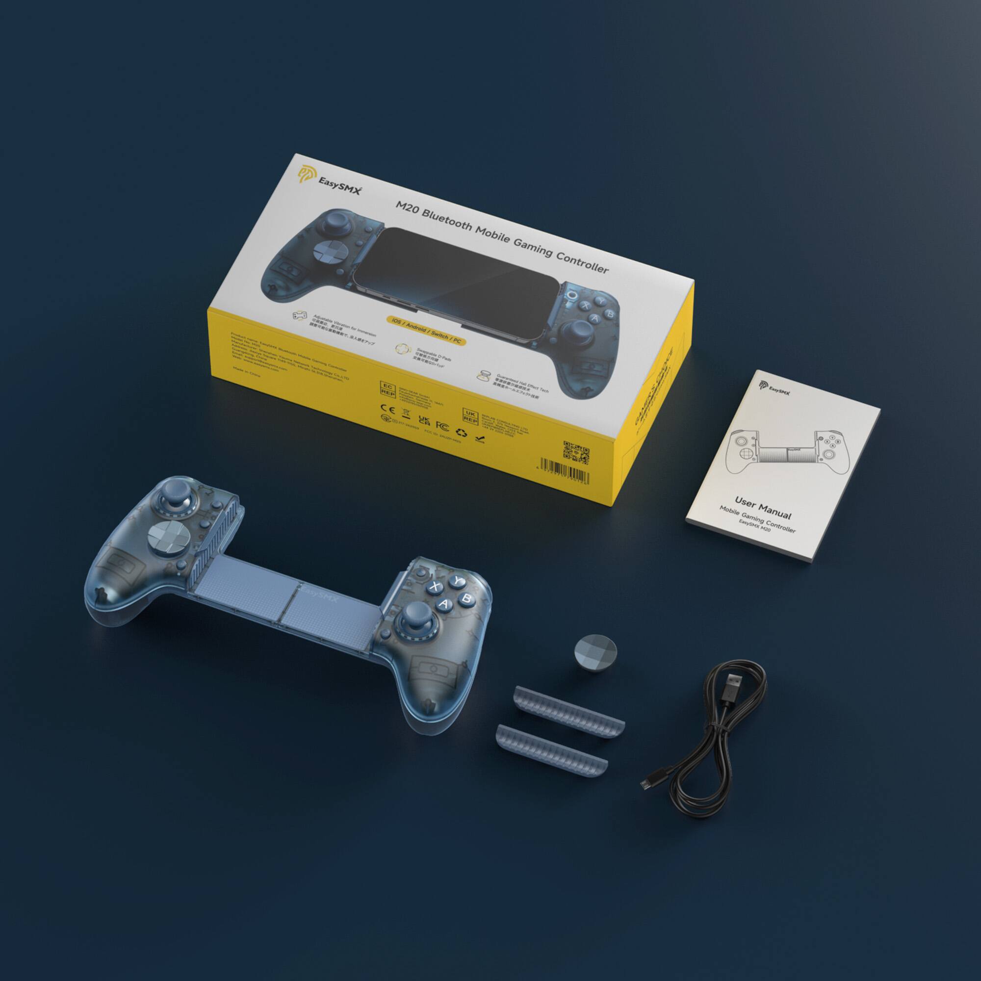 EasySMX  
M20 Bluetooth Mobile Gaming Controller  
-  
ICS / Android | 3. vamensing 1/08 - BC 10 - CE PERFITION ware LIQUIDAZIONAL  
tonyomu. Mobile User Emplay Gaming Manual with Controller