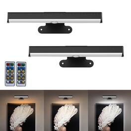 HM 1810 - pack Wireless Picture Light With Remote Operated Wall Sconces For Decor Color Timer dimmable Paintings Led - 2Pack