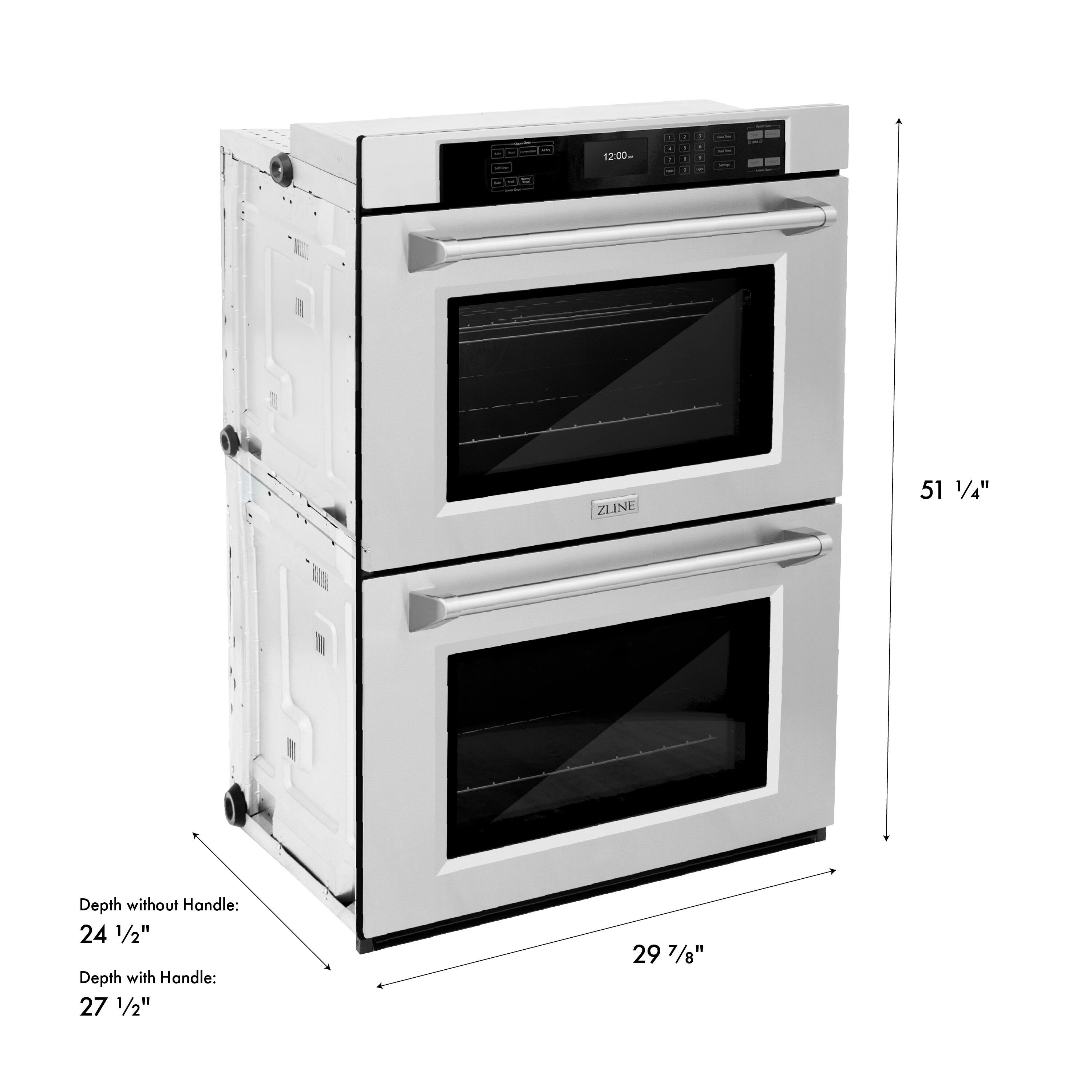 12:00

ZLINE 51 1/4" Depth without Handle: 24 1/2" Depth with Handle: 27 1/2" 29 7/8"