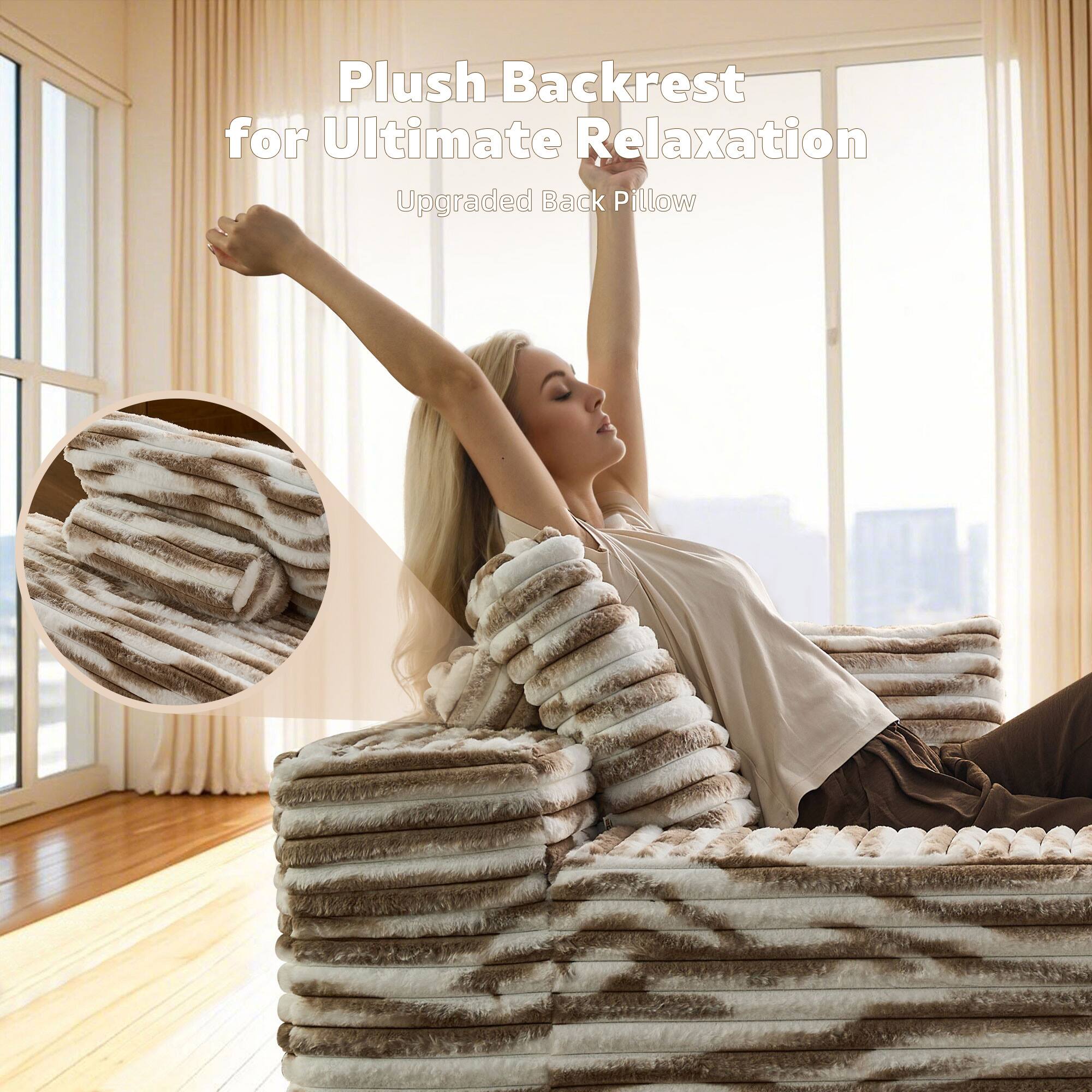 Plush Backrest for Ultimate Relaxation  
Upgraded Back Pillow