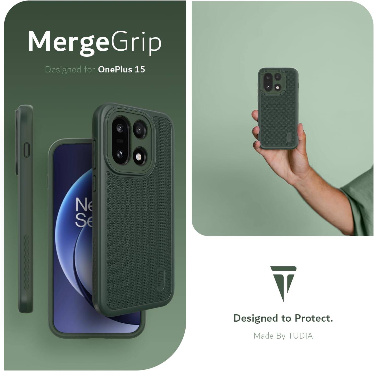 MergeGrip  
Designed for OnePlus 15  

Designed to Protect.  
Made By TUDIA