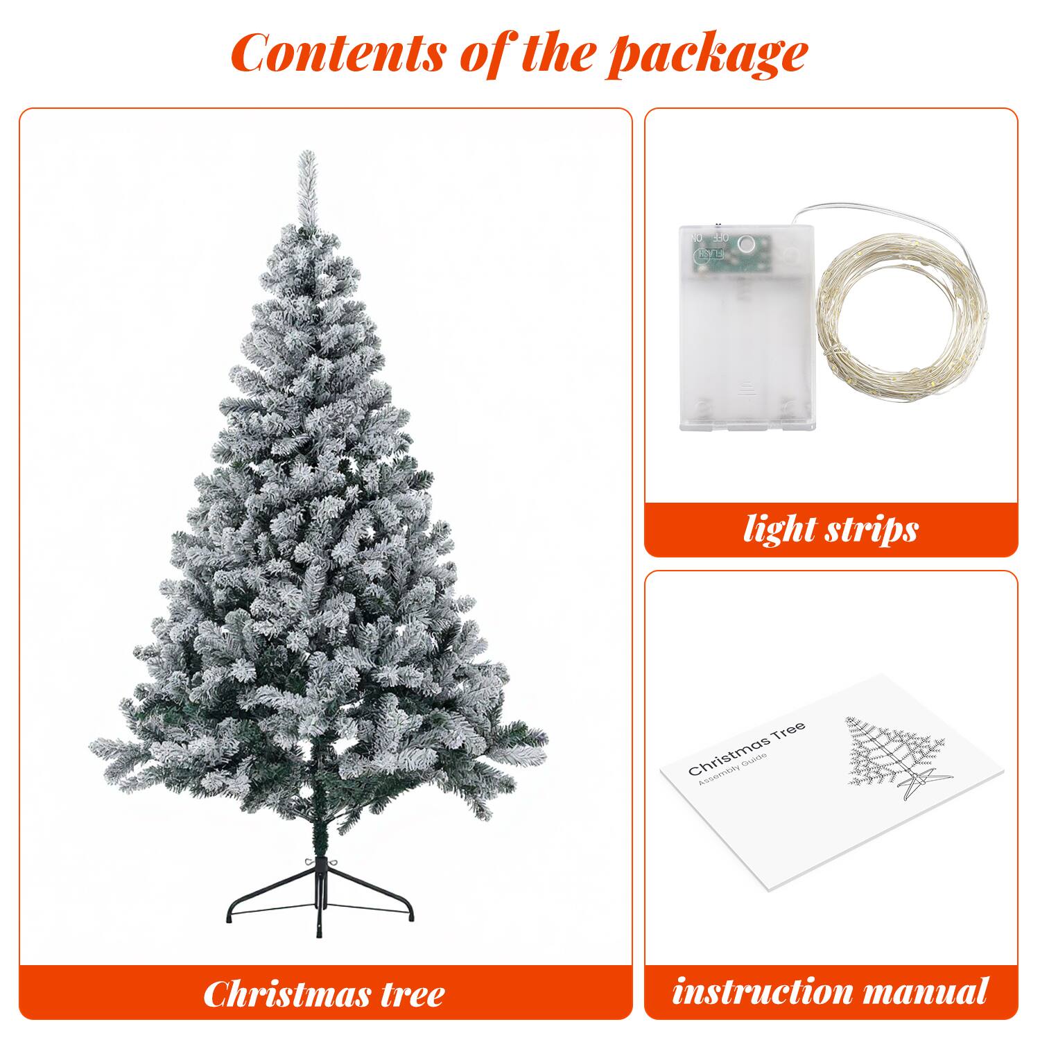 Contents of the package

- Christmas tree
- Light strips
- Instruction manual