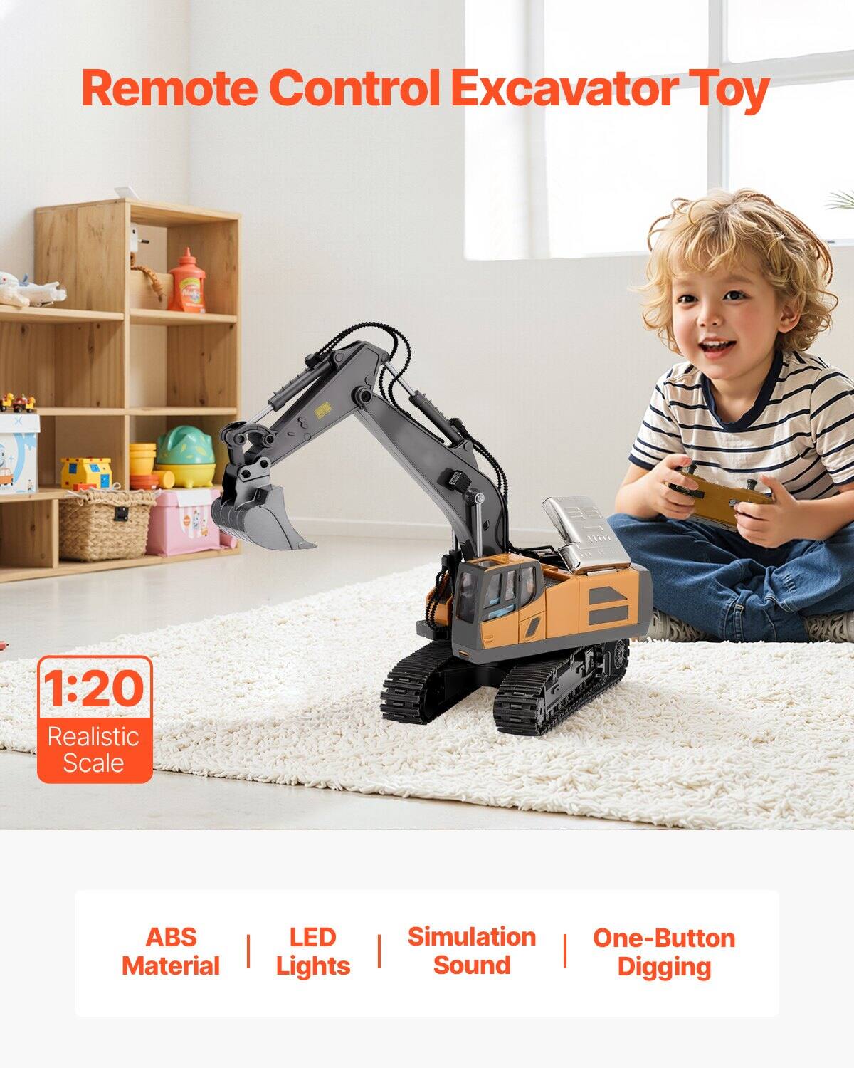 Remote Control Excavator Toy

1:20 Realistic Scale

ABS Material | LED Lights | Simulation Sound | One-Button Digging