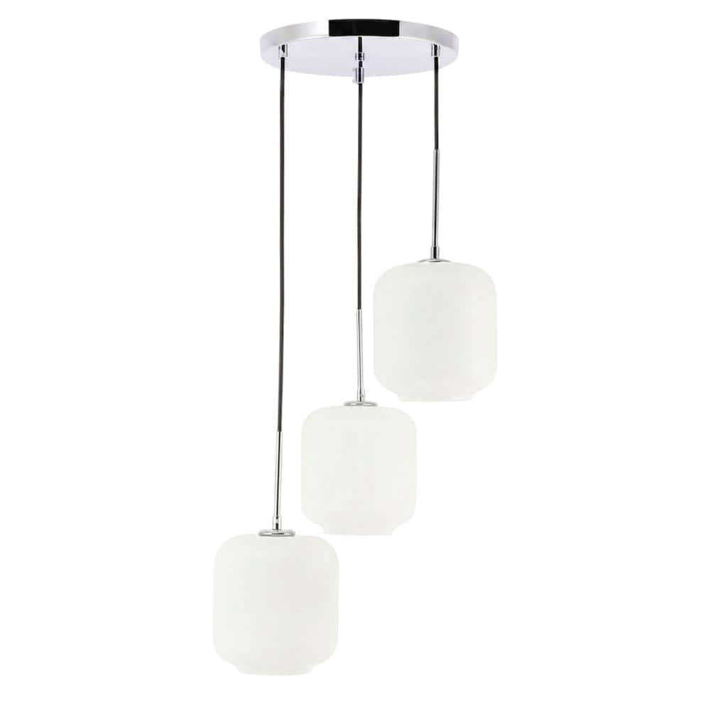 Living District - Collier 3 Light Pendant - Chrome And Frosted White Glass price history on PriceWatchPro