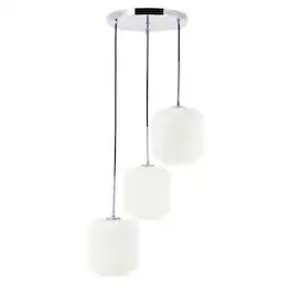 Living District - Collier 3 Light Pendant - Chrome And Frosted White Glass