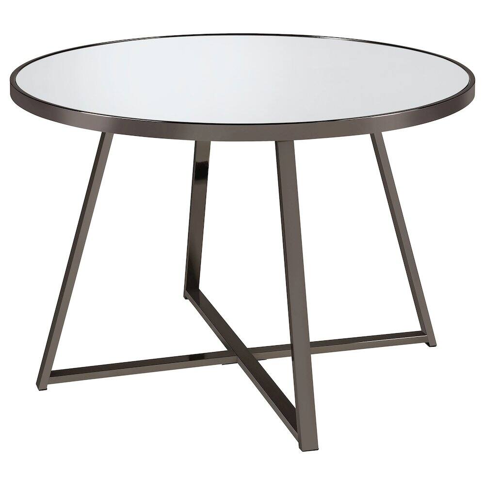 Alt View 3. Coaster Co. of America - Jillian Round 45-inch Mirror Top Dining Table Black Nickel - Black.