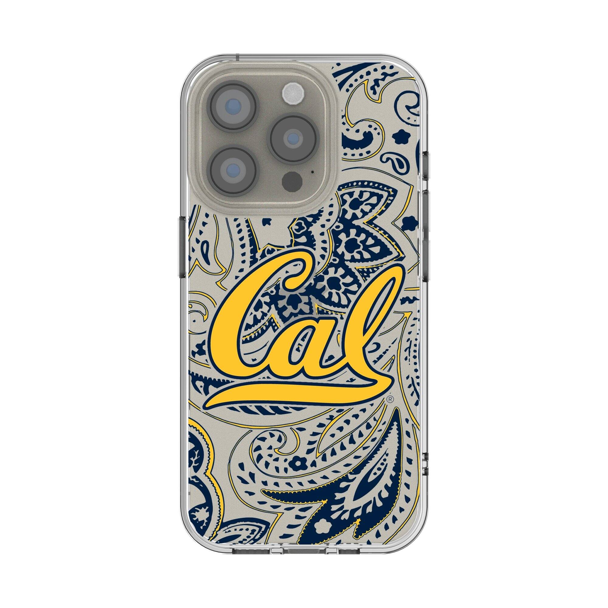 Front. Keyscaper - Cal Bears Paisley iPhone Clear Case - 16 Pro Max - Multicolor.
