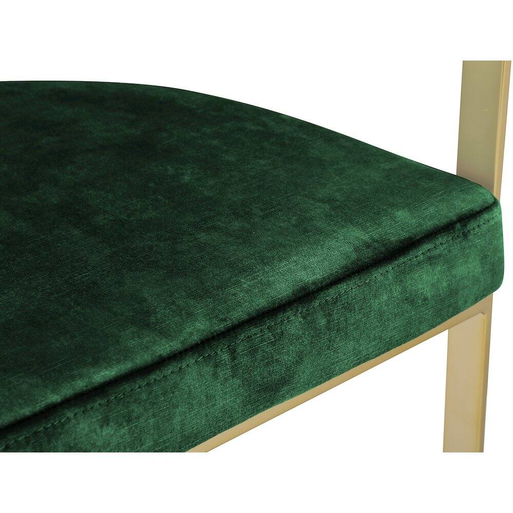 Alt View 4. Meridian Furniture - Marcello Green Velvet Dining Chair, Set of 2 - Green.