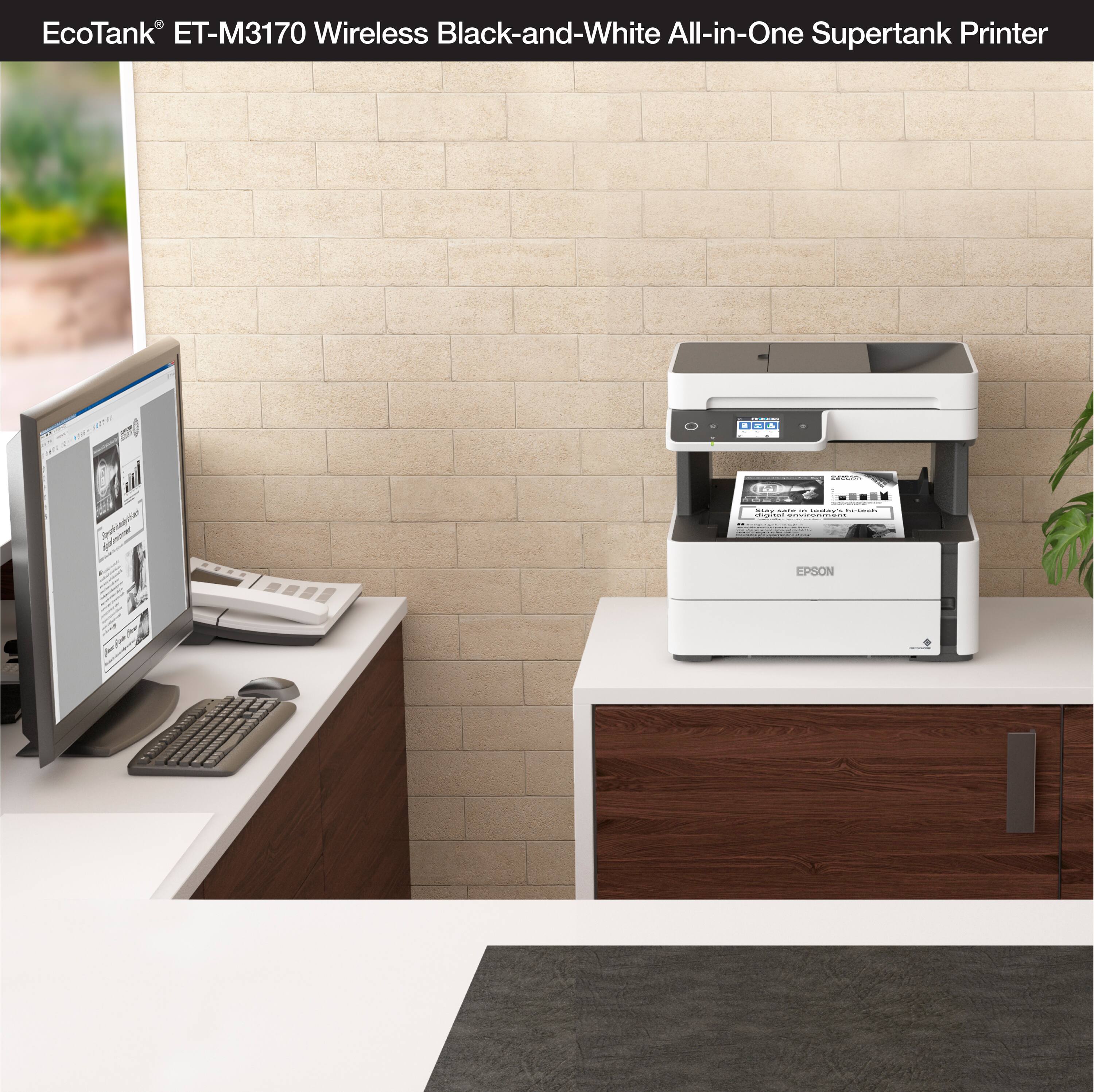 EcoTank ET-M3170 Wireless Black-and-White All-in-One Supertank Printer.
