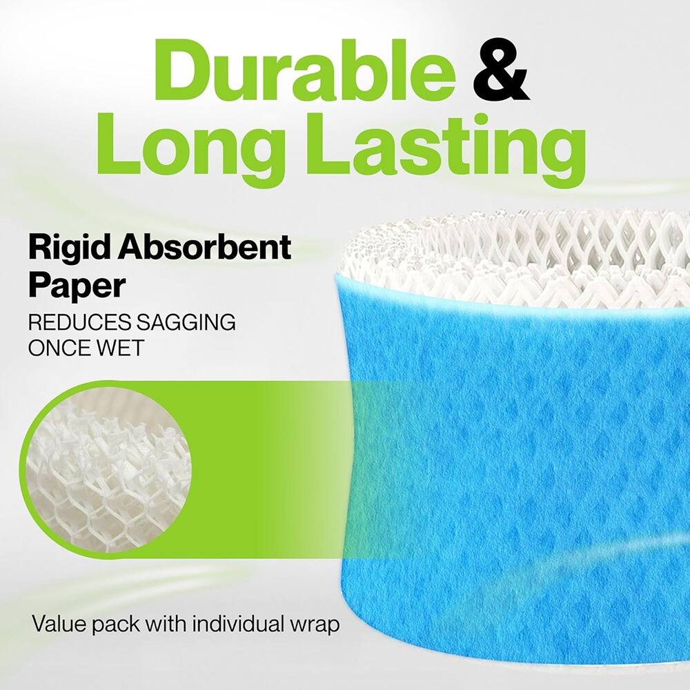 Durable & Long Lasting

Rigid Absorbent Paper  
REDUCES SAGGING ONCE WET

Value pack with individual wrap