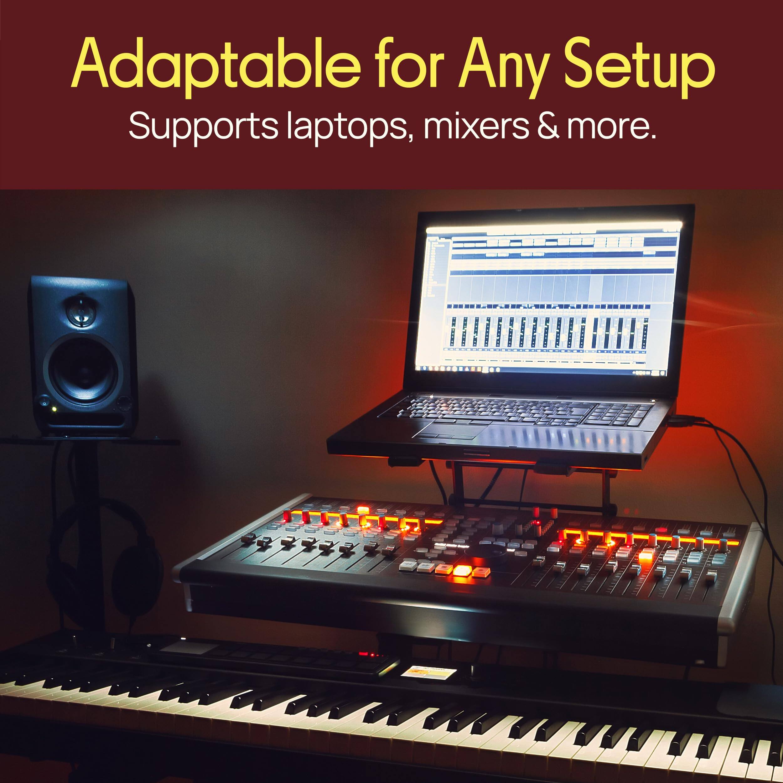 Adaptable for Any Setup  
Supports laptops, mixers & more.