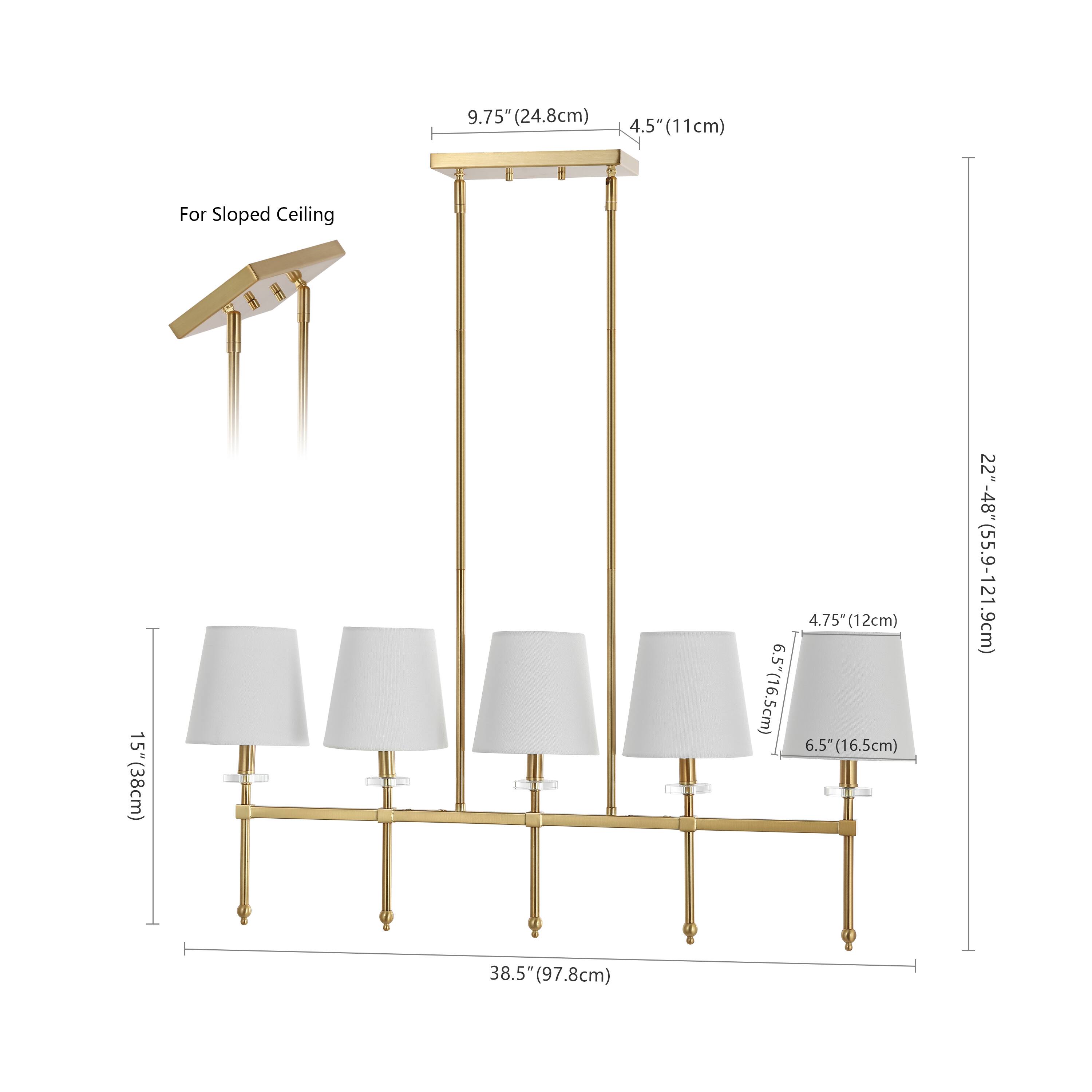 9.75" (24.8cm)  
4.5" (11cm)  
For Sloped Ceiling  
15" (38cm)  
4.75" (12cm)  
4.75"  
6.5" (16.5cm)  
6.5" (16.5cm)  
22" - 48" (55.9-121.9cm)  
38.5" (97.8cm)