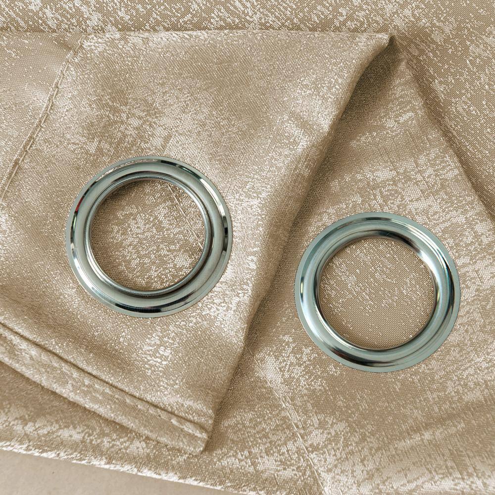 Left. Olivia Gray - Oliva Gray Nora Embossed Blackout Grommet Panel - 52x90" Gold - Gold.