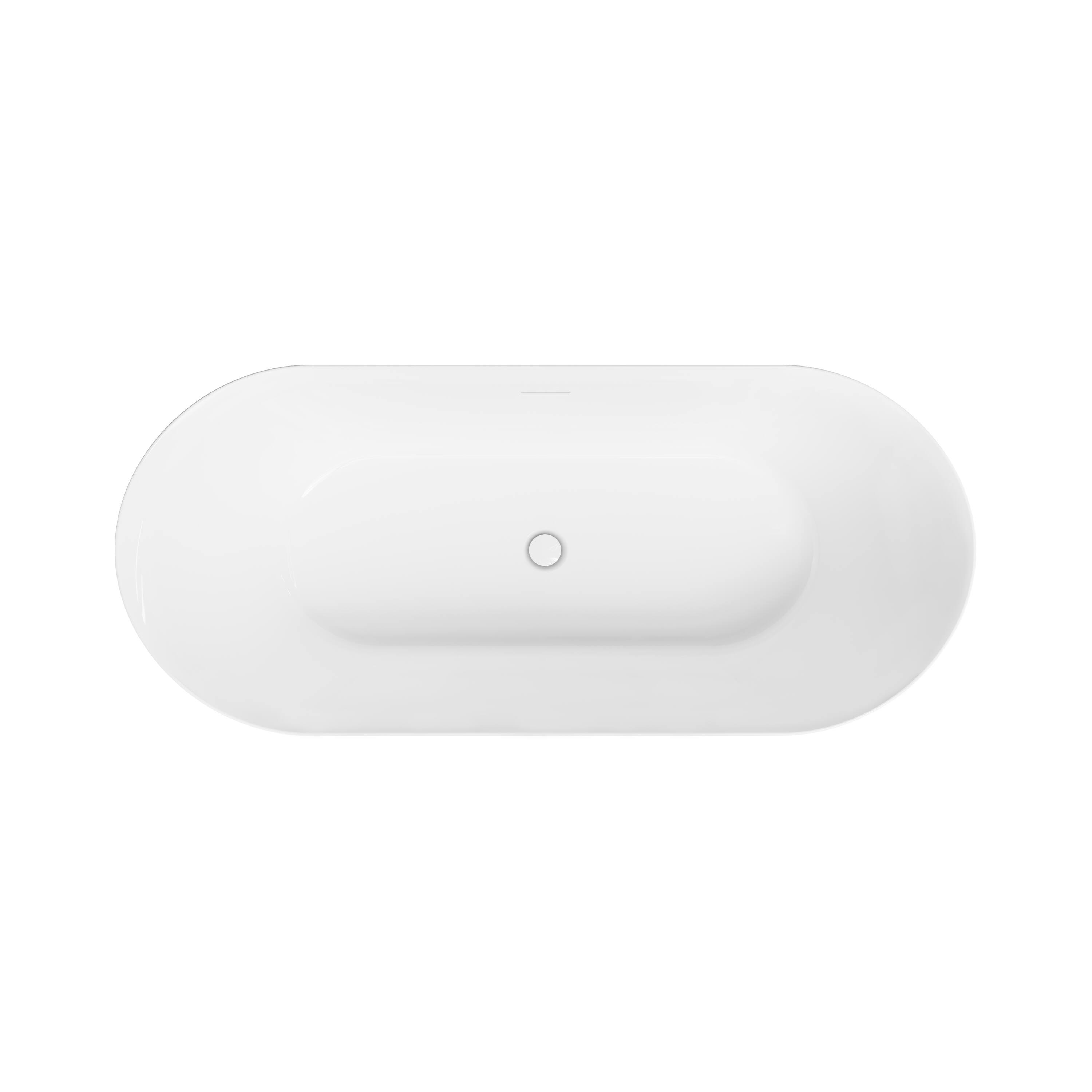 Alt View 9. WELLFOR - Sable 60 in. Acrylic Flatbottom Double Ended Freestanding Soaking  Bathtub with Drain and Overflow - White.