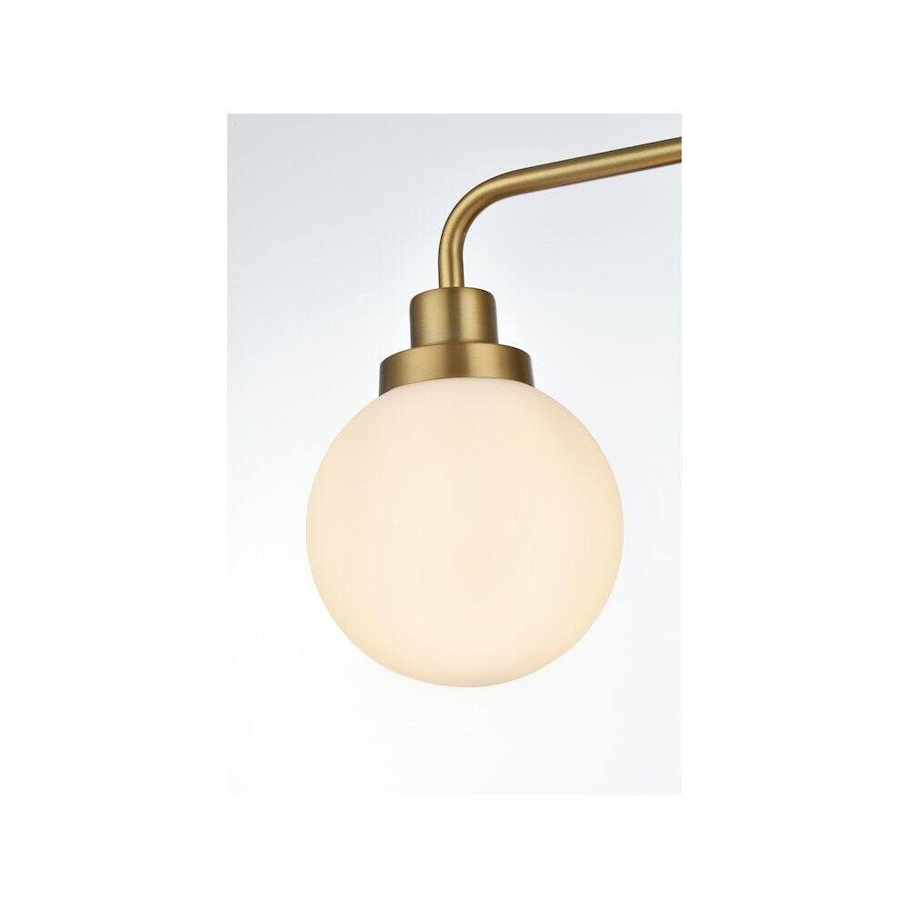 Alt View 3. Living District - Hanson 28 inch Wall Sconce in Satin Gold - Satin Gold And Opal White.