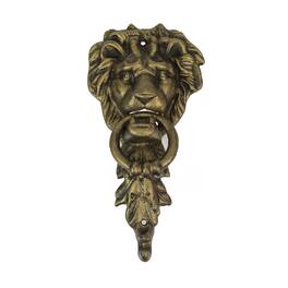 Zeckos - 10 Inch Cast Iron Lion Vintage Door Knocker Decorative Home Decor - Bronze
