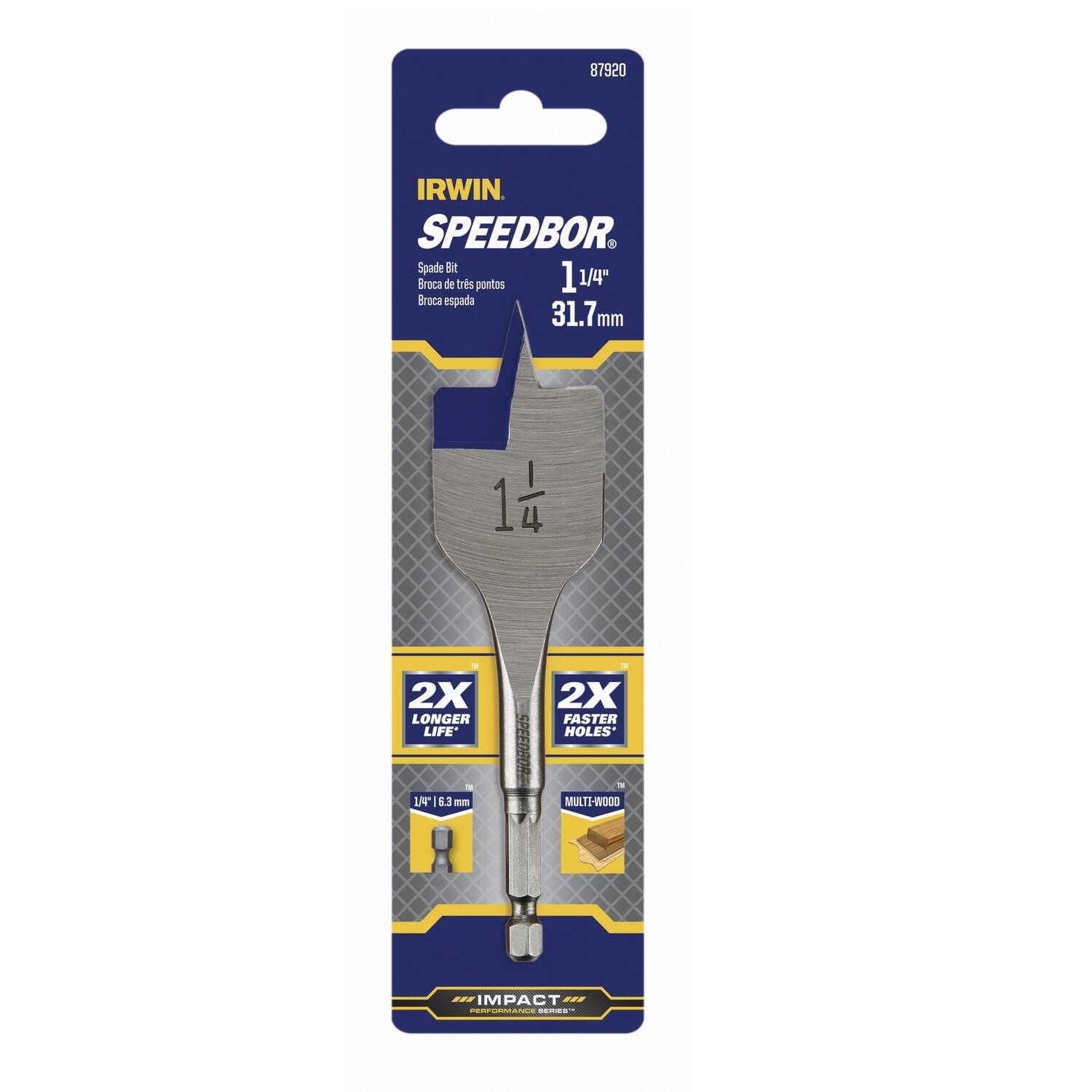 Irwin - Speedbor 1-1/4 in. X 4 in. L Carbon Steel Wood Boring Bit Quick-Change Hex Shank 1 pc price history on PriceWatchPro