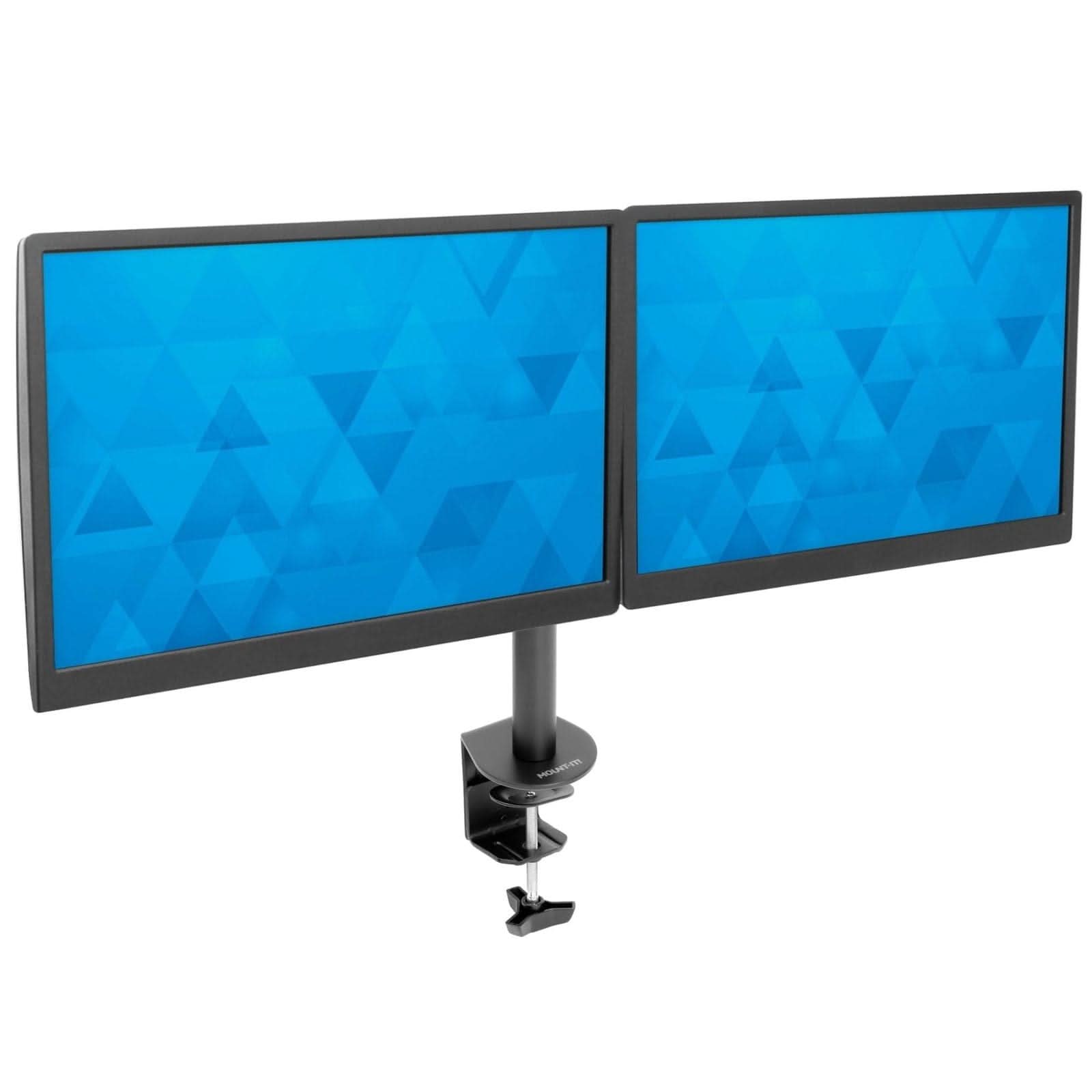 Alt View 5. Mount-It! - Ergonomic Full Motion Dual Monitor Desk Mount – Height Adjustable, Swivel & Tilt for Monitors 13" to 27" - Black.
