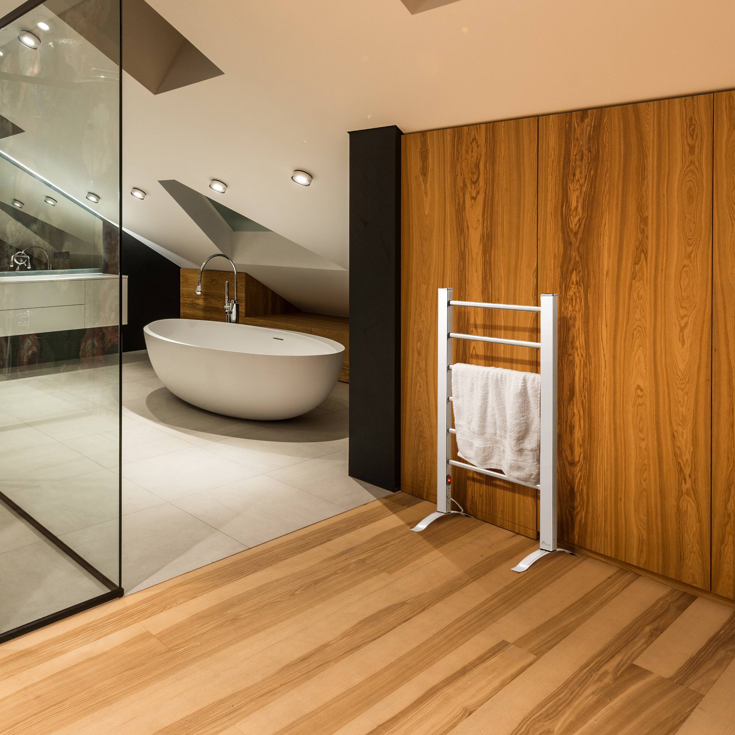 Alt View 4. Pursonic - Pursonic Stainless Steel Free Standing Towel Warmer - Silver.