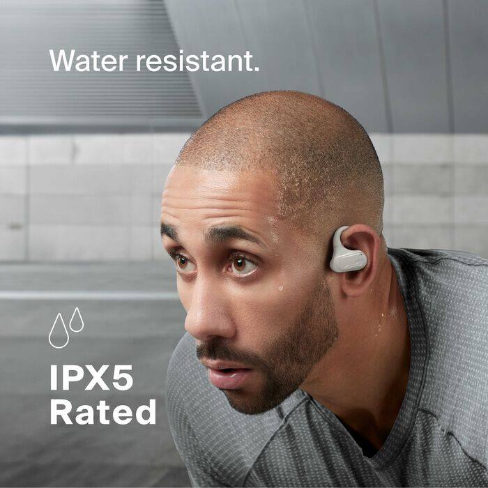 Water resistant.  
IPX5 Rated