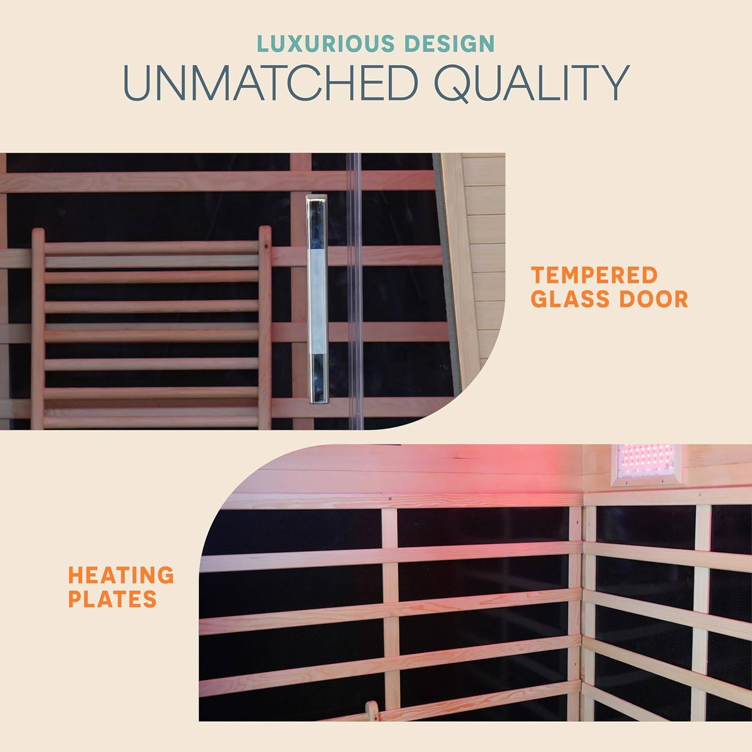 LUXURIOUS DESIGN  
UNMATCHED QUALITY  

TEMPERED GLASS DOOR  

HEATING PLATES