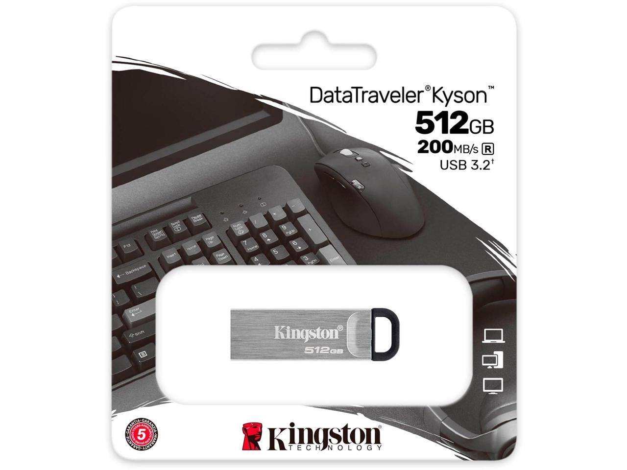 DataTraveler "Kyson" 512GB 200MB/s USB 3.2+  
Kingston 512GB  
Kingston TECHNOLOGY