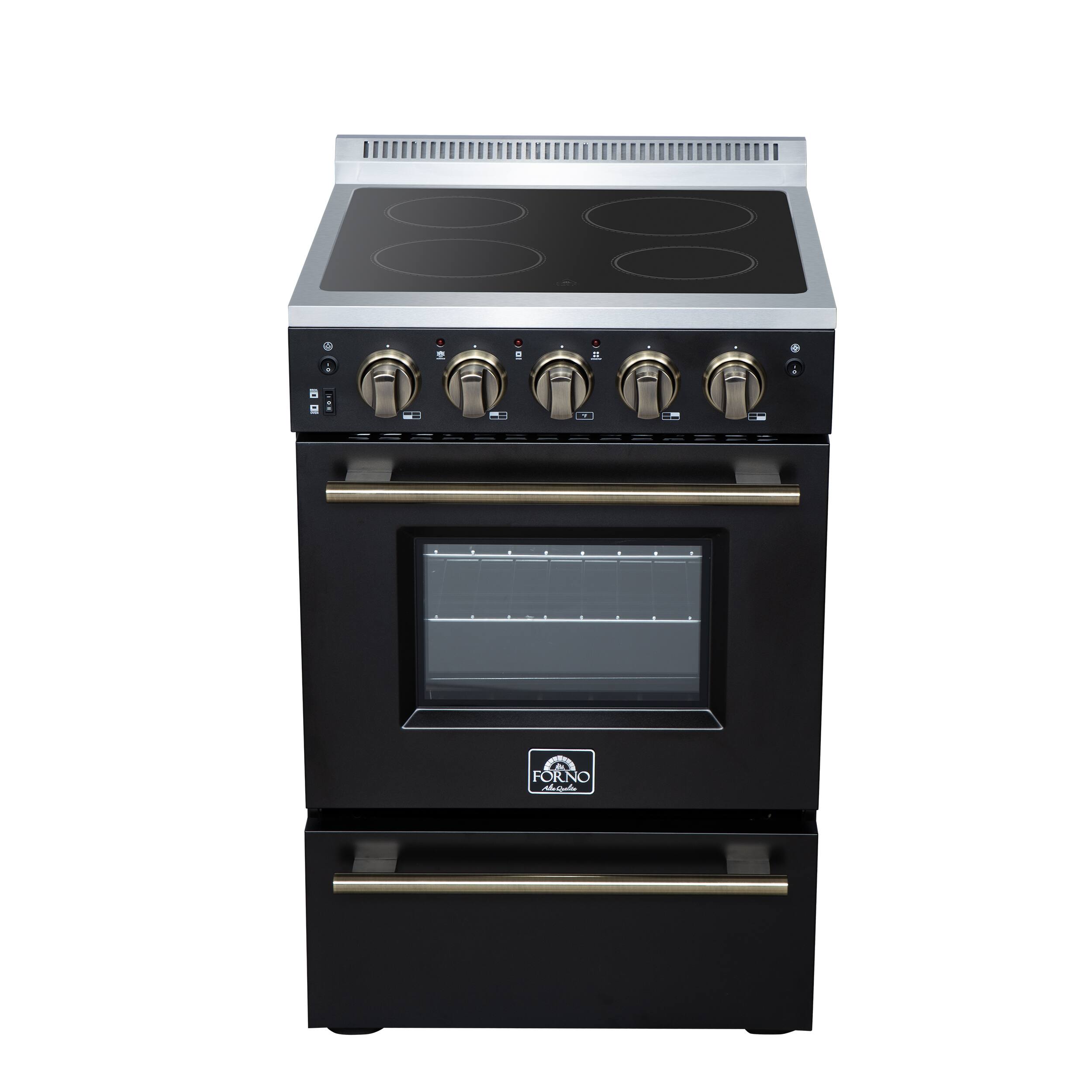 Alt View 4. Forno Appliances - Loiano 2.3 Cu. Ft. Freestanding Electric Range with Storage Drawer - Black.