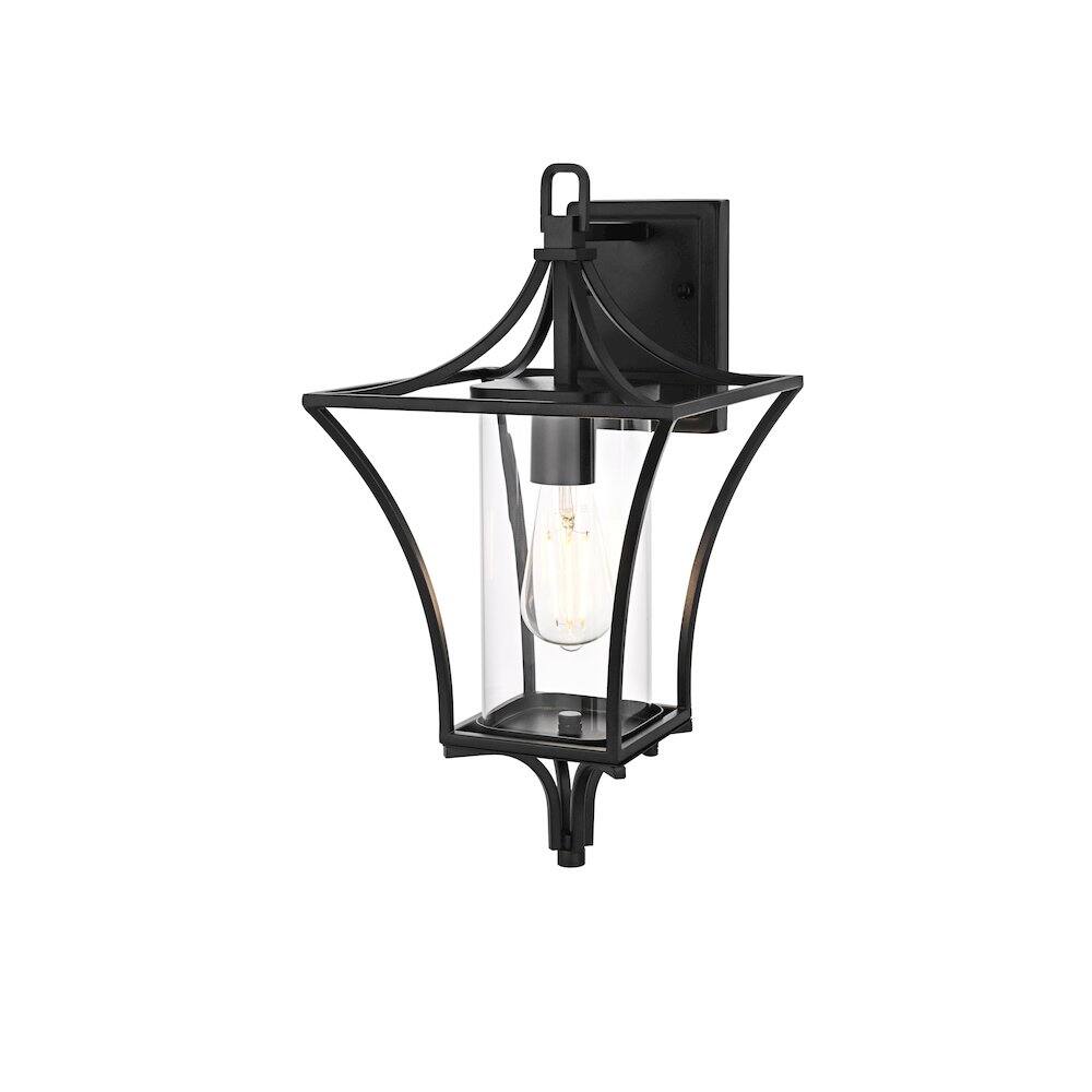 Angle. Elegant Lighting - Belgrade 9.5 Inch Outdoor Wall Sconce In Black - Black.