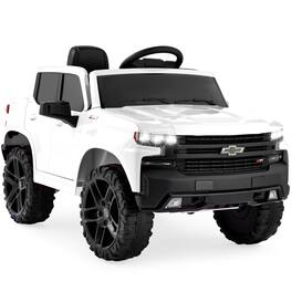 Best Choice Products - 12V 2.5 MPH Licensed Chevrolet Silverado Ride On Truck Car Toy w/ Parent Remote Control - White