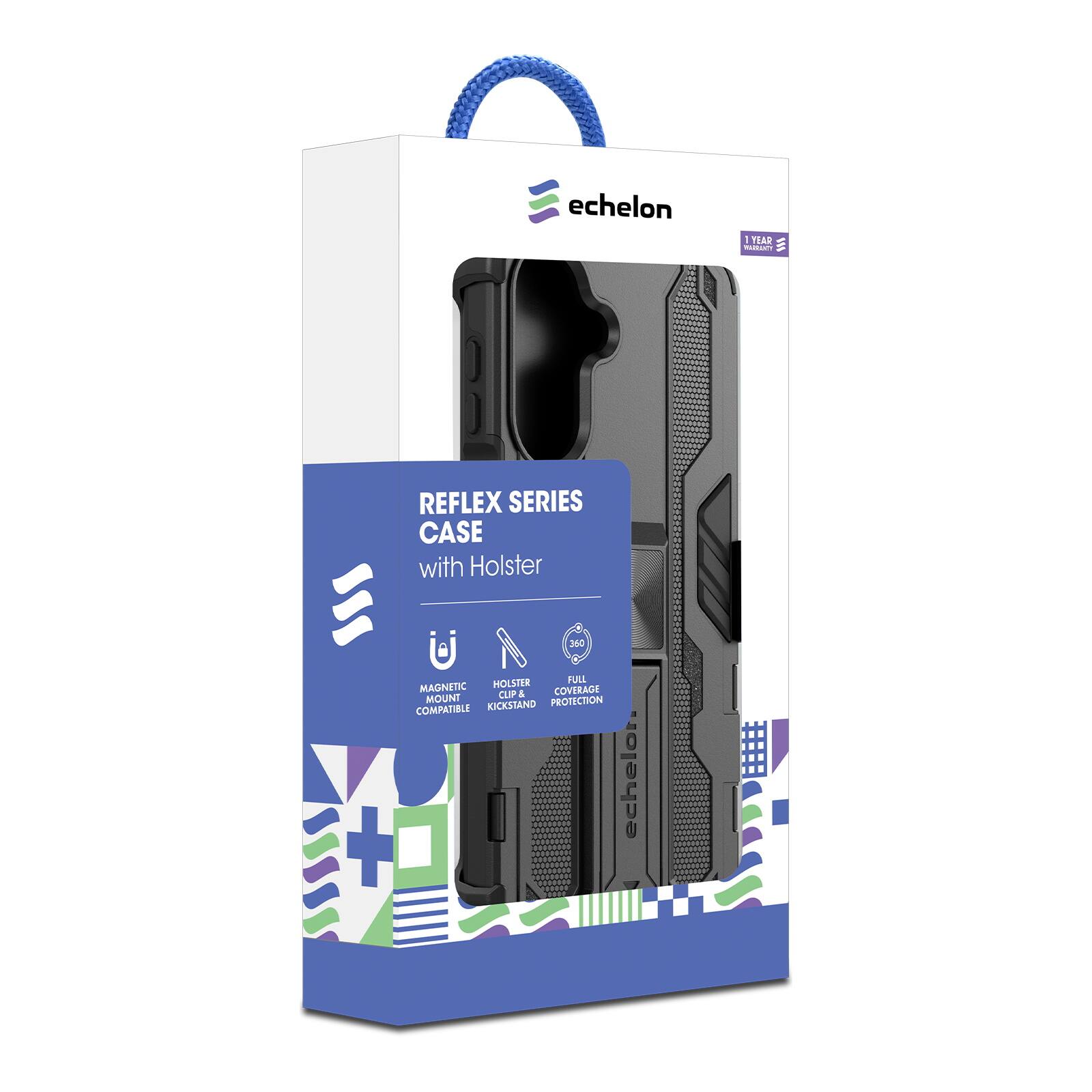 Echelon 1 TLAZ maism IM REFLEX SERIES CASE with Holster 0 HOLLTER FULL MAGNETIC COVERAGE CUIP & MOUNT PROTECTION COMPATIBLE KICKSTAND echelon.