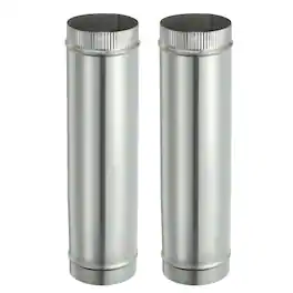 Unique Bargains - 5 x 20 Inch Round Dryer Duct, 2pcs Galvanized Steel Crimped Straight Air Vent Duct Extension Coupler Pipe Adapter - Silver