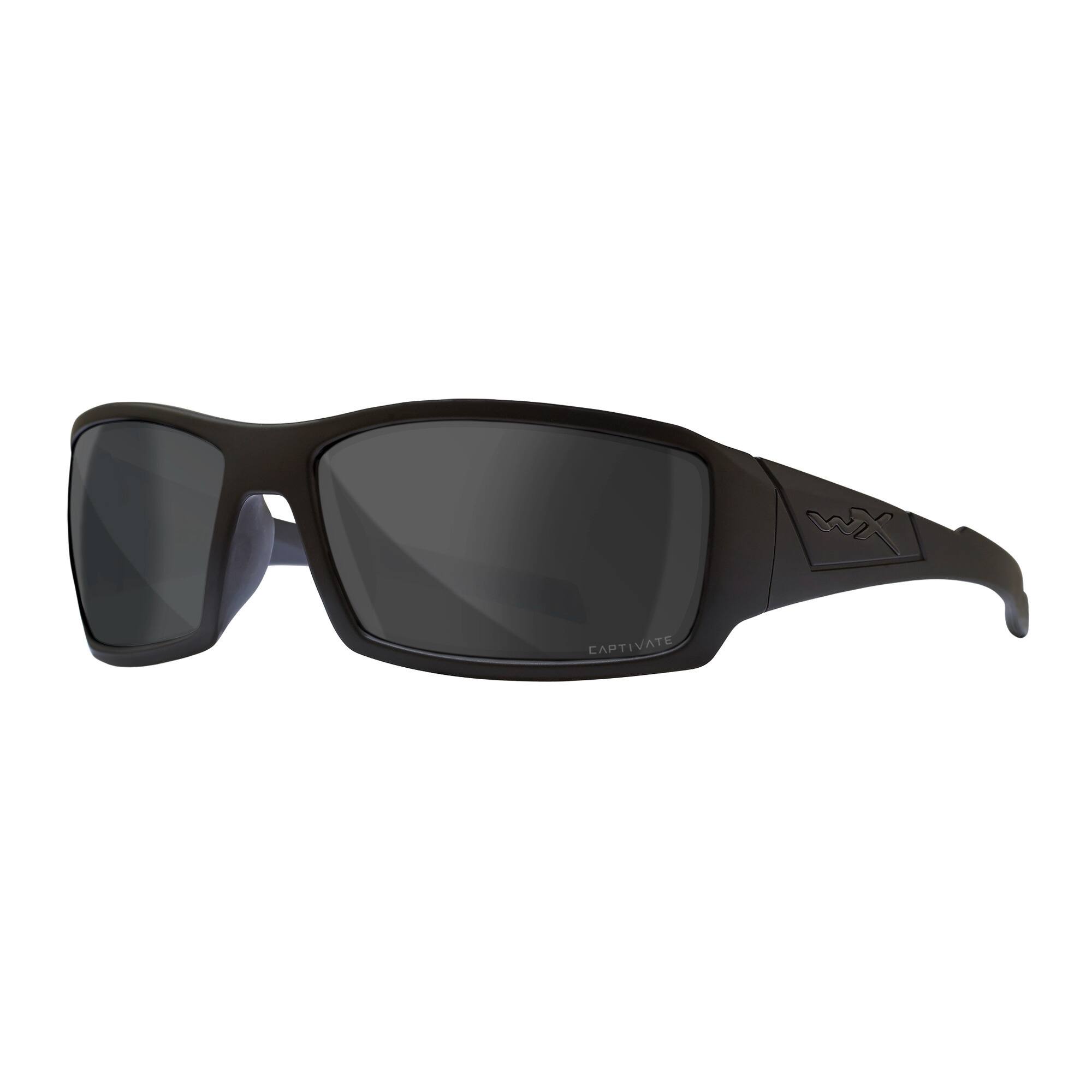 Front. Wiley X - Wiley-X WX Twisted Captivate Polarized Gray Sunglasses with Matte Black Frame - Gray.