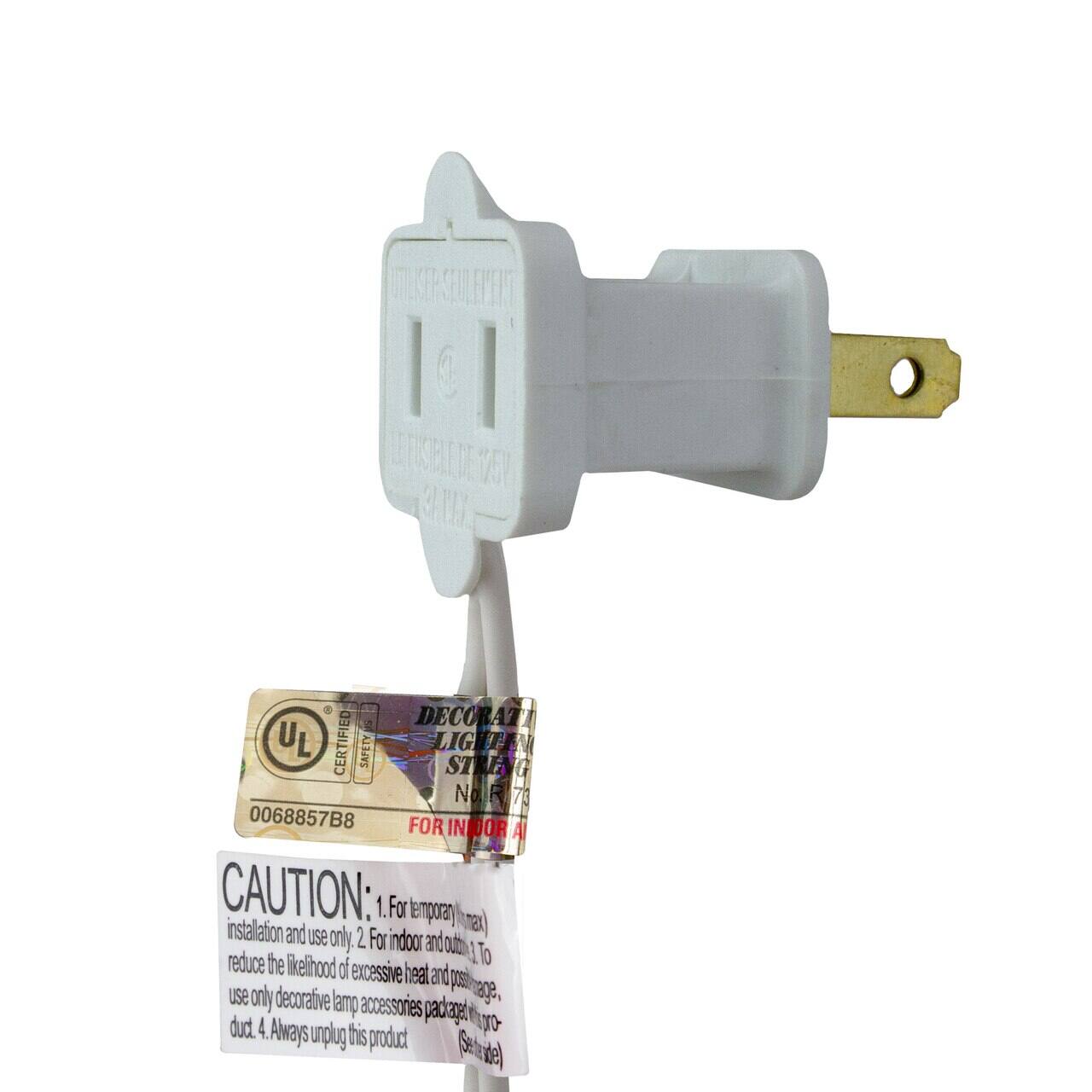 MK CEULEMENT LRISELEDE TEV 3) TET A DECORAT UL CERTIFIED SAFETY LIGHTING STRENG NoR70 N 0068857B8 FOR INDOOR

CAUTION:
1. For temporary installation and use only.
2. For indoor and outdoor use only.
3. To reduce the likelihood of excessive heat and possible fire, use only decorative lamp accessories packaged with this product.
4. Always unplug this product.