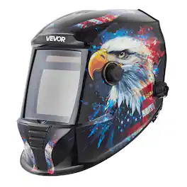 VEVOR - Welding Helmet Auto Darkening, 3.94" x 3.15" True Color Welding Hood, 1/1/1/1 Solar-Powered Welder Mask 4 Arc Sensors - Black,Blue,White