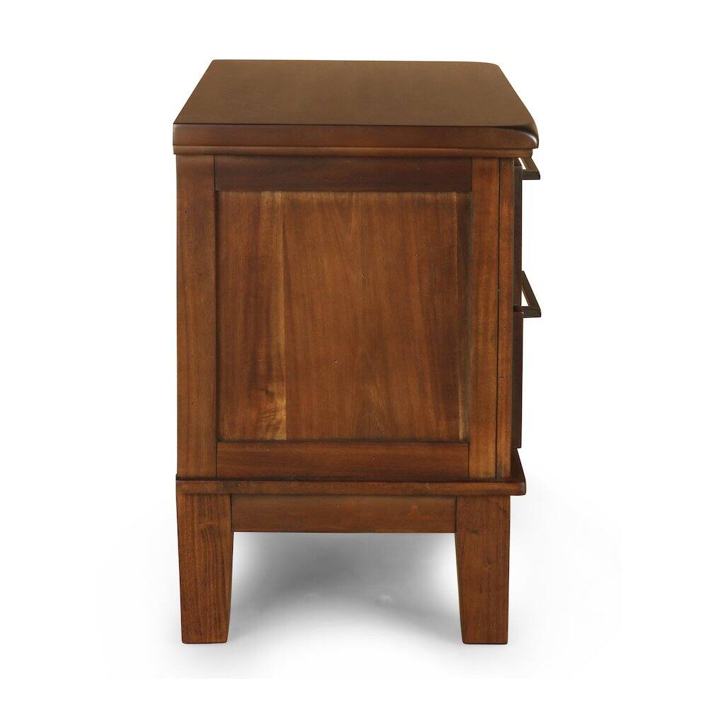 Left. New Classic Furniture - Cagney Wood Nightstand in Chestnut (Set of 2) - Chestnut.