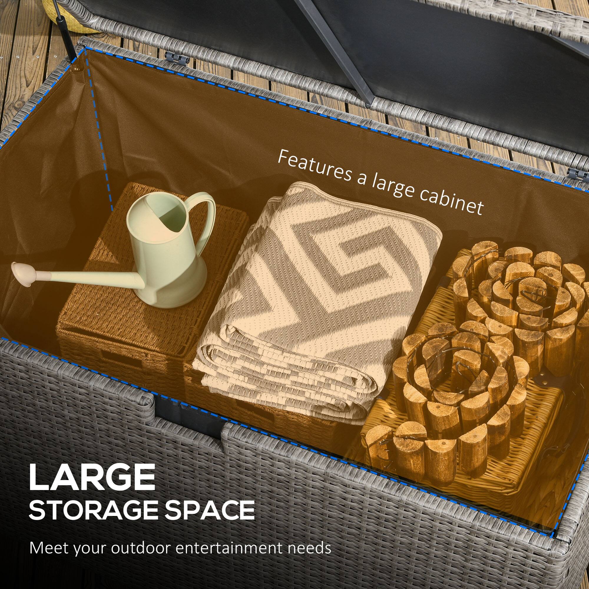 Features a large cabinet, LARGE STORAGE SPACE, Meet your outdoor entertainment needs