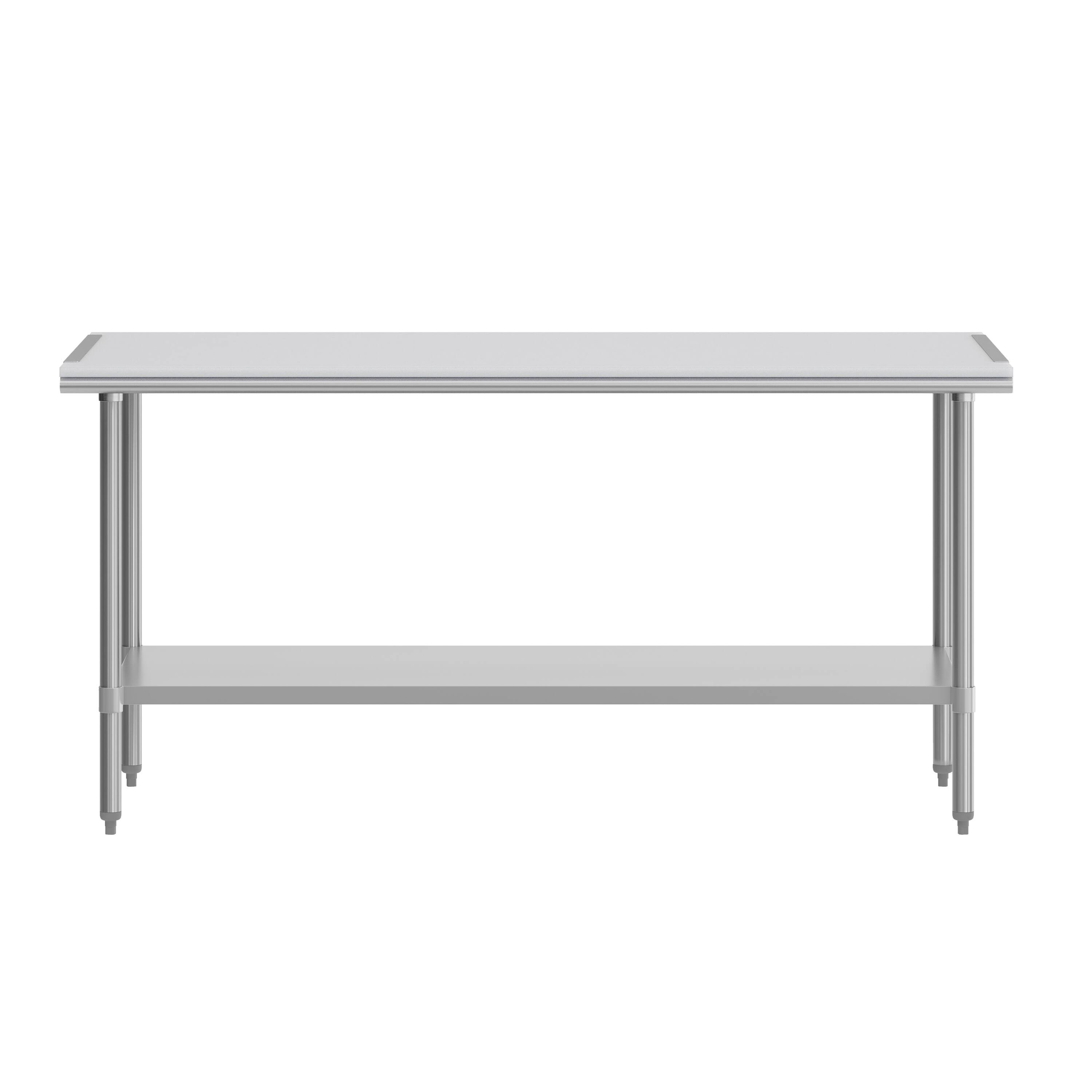 Angle. Flash Furniture - Reader Portable Prep and Work Table with NSF Certified 18 Gauge Stainless Steel Top Shelf with Poly Cutting Board and Ga - Gray.