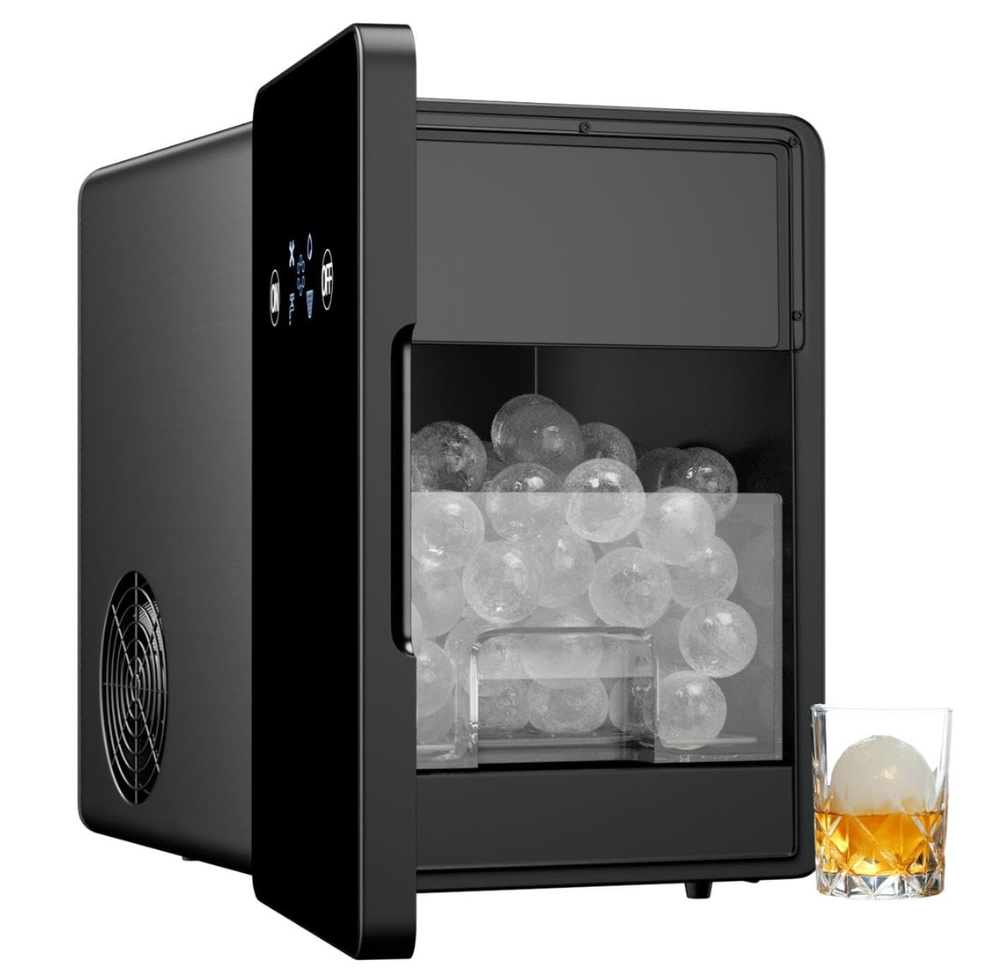 Front. Circus Cirle - Ice Ball Maker Machine, 4 pcs in 40 Mins, 150 pcs/Day - BLACK.