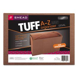 Smead Manufacturing - Smead TUFF Expanding Wallet 21 Sections Elastic Cord Closure 1/21 Cut Tabs Legal Size Redrope