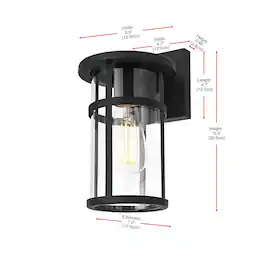 Elegant Lighting - Henrik 6 Inch Outdoor Wall Sconce In - Black